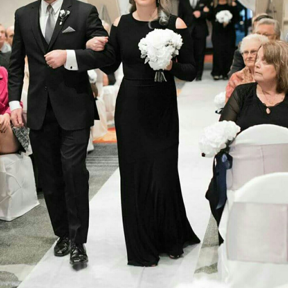 Black cold-shoulder Ralph Lauren gown